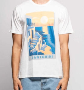 SANTORINI T-SHIRT サントリーニ プリントTシャツ