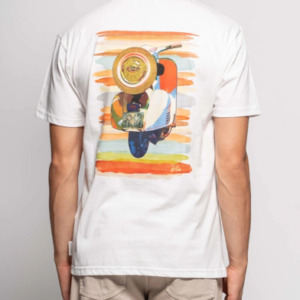 VESPA BRUSHED T-SHIRT ベスパ アートバックプリントTシャツ